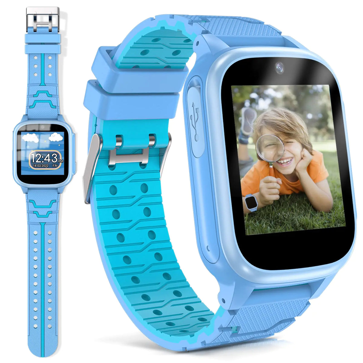 AstraMinds Smart Watch for Kids Boys Girls - Kids Smart Watches with 15 GamesHabit Tracker2 Camera10 Stories Watch for Kids Boys Girls Ages 3-10(Blue)